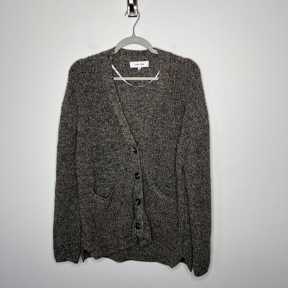 John + Jenn Sweater Womens Large Marled Button Cardigan Pockets Cotton Grandpa - Picture 1 of 11